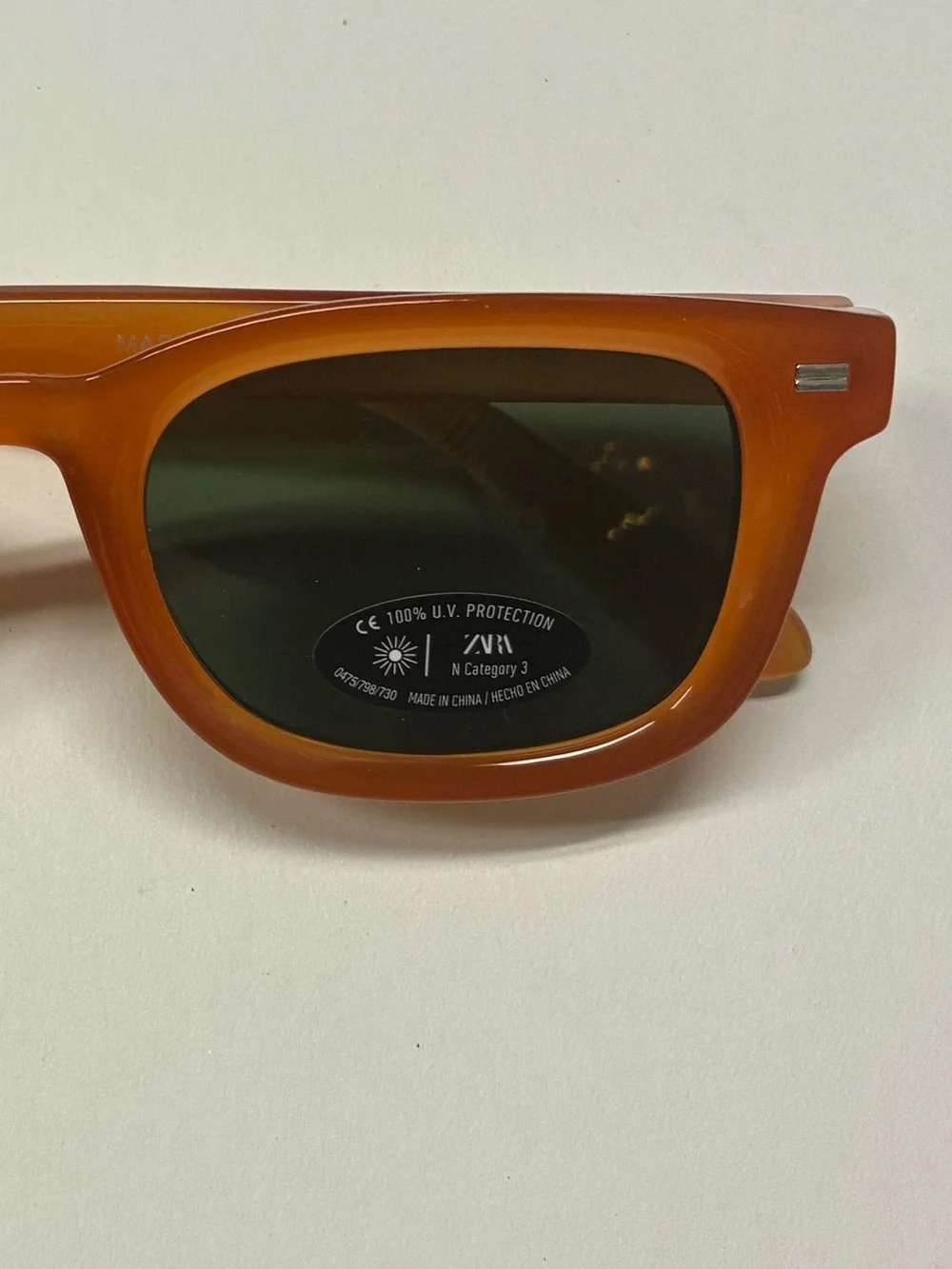 NWOT. Zara Kids Light Brown Square Sunglasses with Translucent Frames.